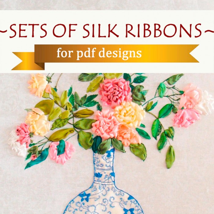 Ribbon Set for ROSES IN CHINESE VASE pdf Pattern